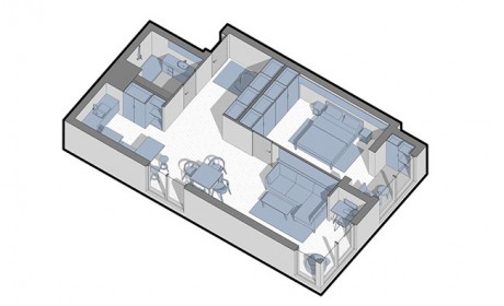 سه مدل نقشه خانه 70 متری تک خوابه بهمراه چیدمان کامل